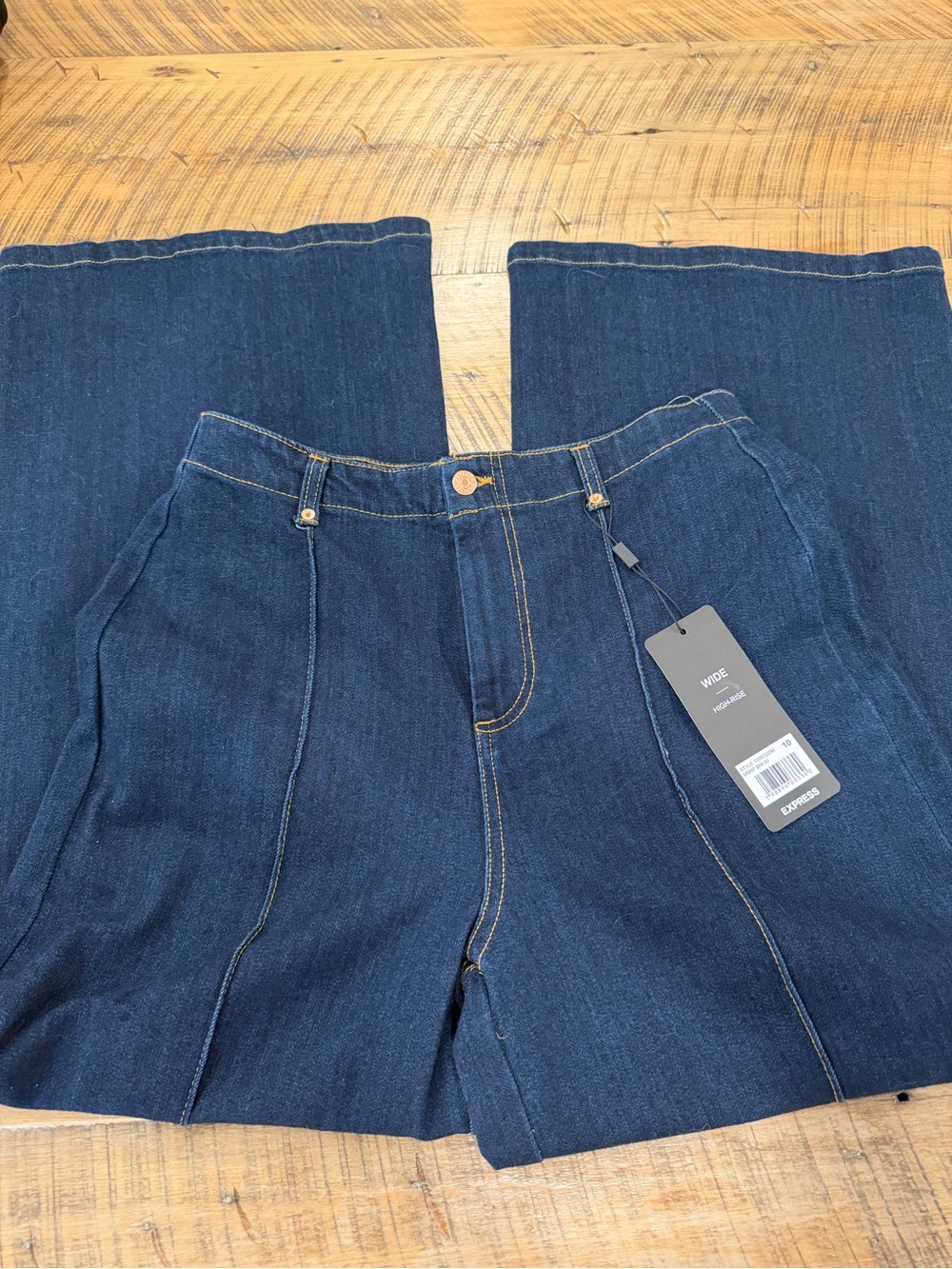 Express Wide Leg Jeans in Dark Indigo Blue